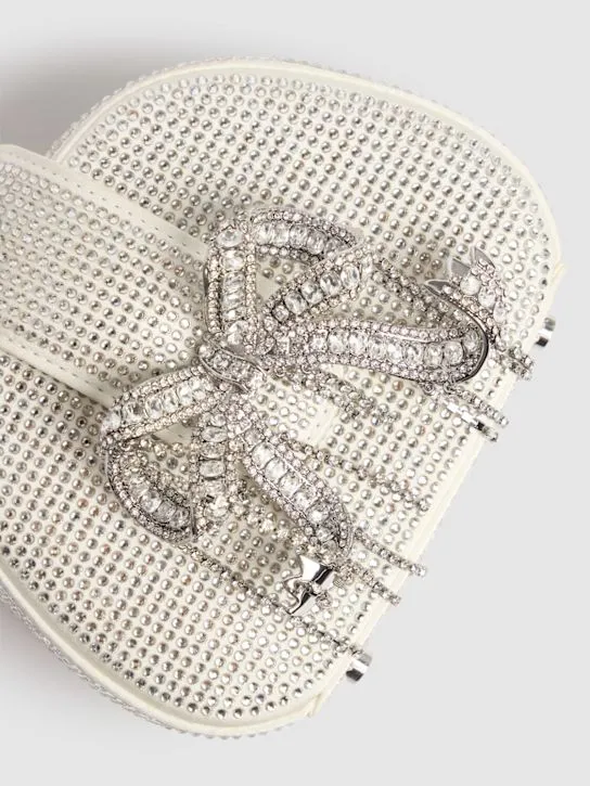 Self-portrait   Micro rhinestone satin top handle bag 
