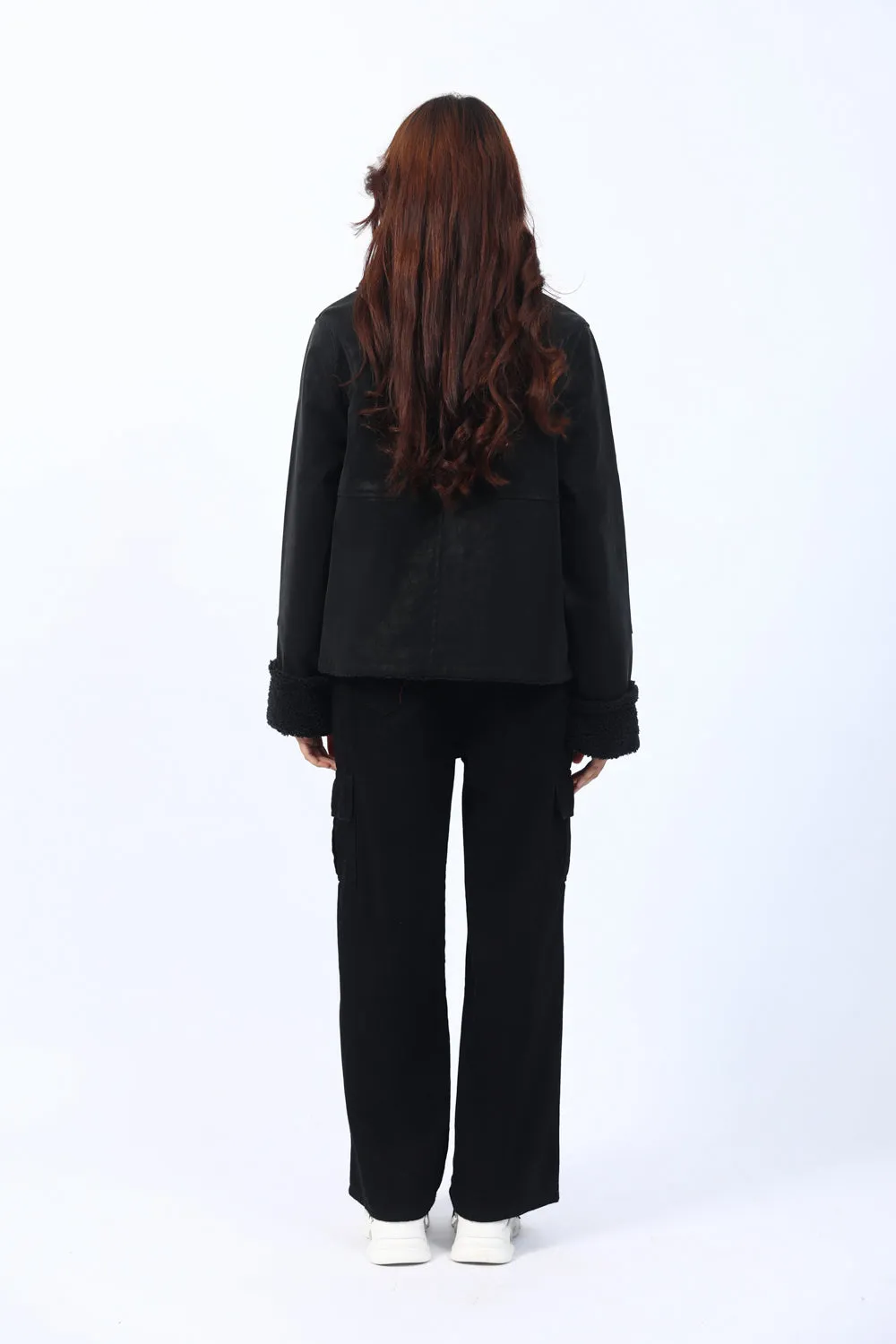 SHEARLING LINED PU JACKET