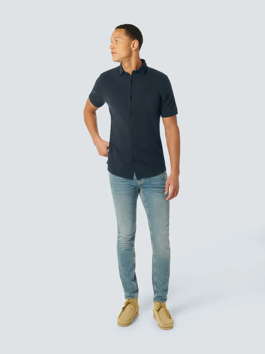 Shirt Short Sleeve Jersey Solid Pique | Night