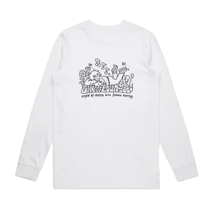 Sky Loungin' / White Long Sleeve