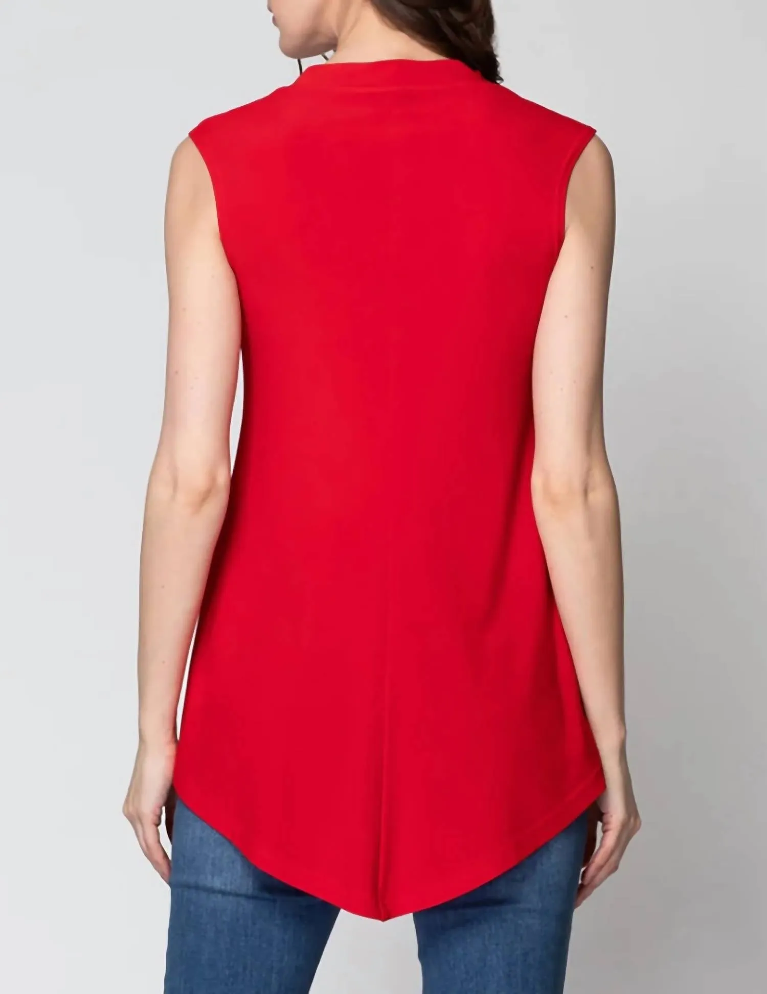 Sleeveless Tunic in Lipstick Red
