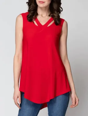 Sleeveless Tunic in Lipstick Red