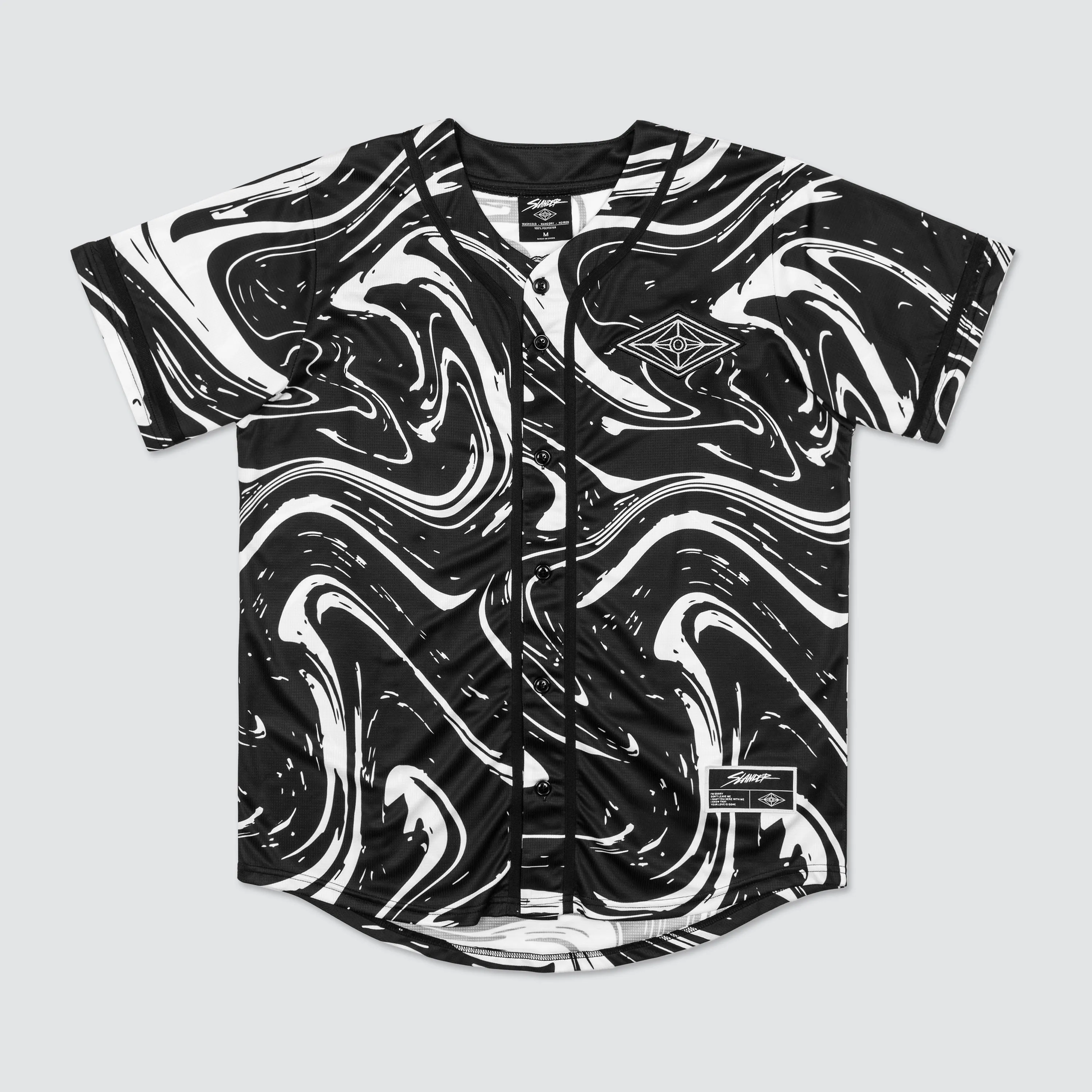SPACEMAN JERSEY - BLACK/WHITE REFLECTIVE MARBLE