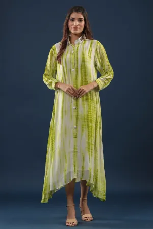Spring Green Tie Dyed &amp; Embellished Tunic