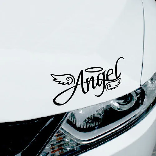 style: 25x11cm, Color: Black - Angel Wings Reflective Sticker