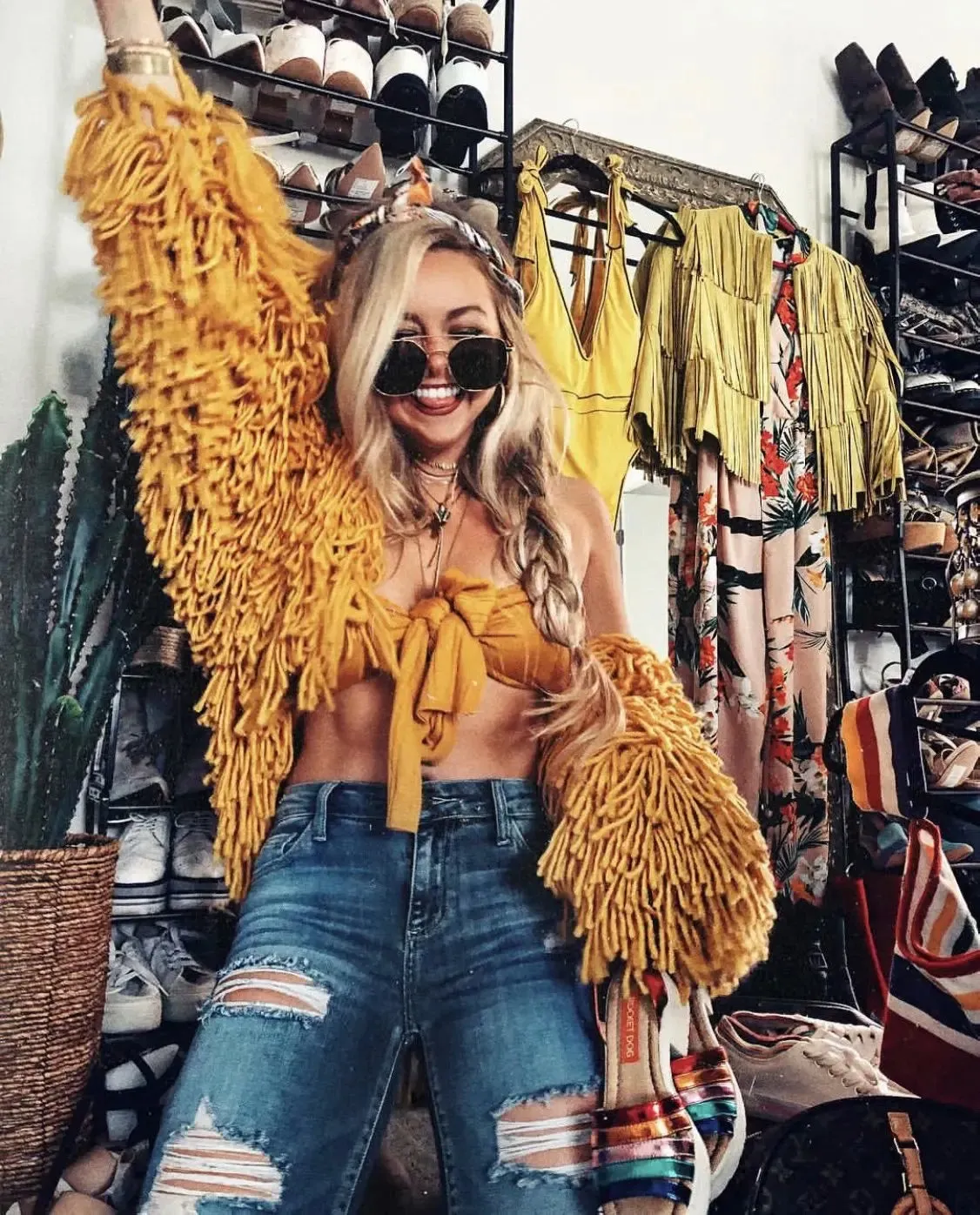 Trendy Handmade Fringe Coat