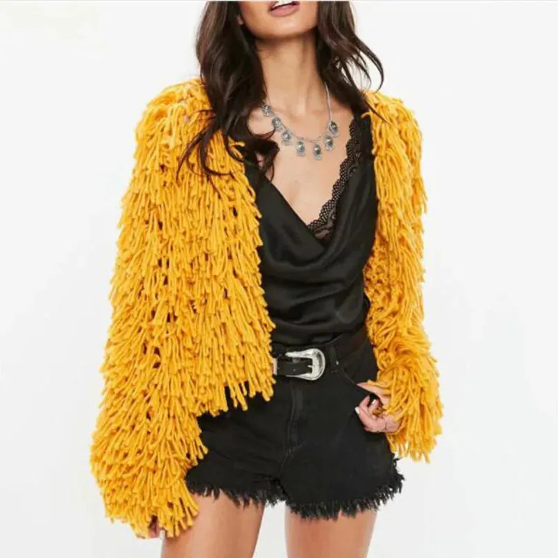 Trendy Handmade Fringe Coat