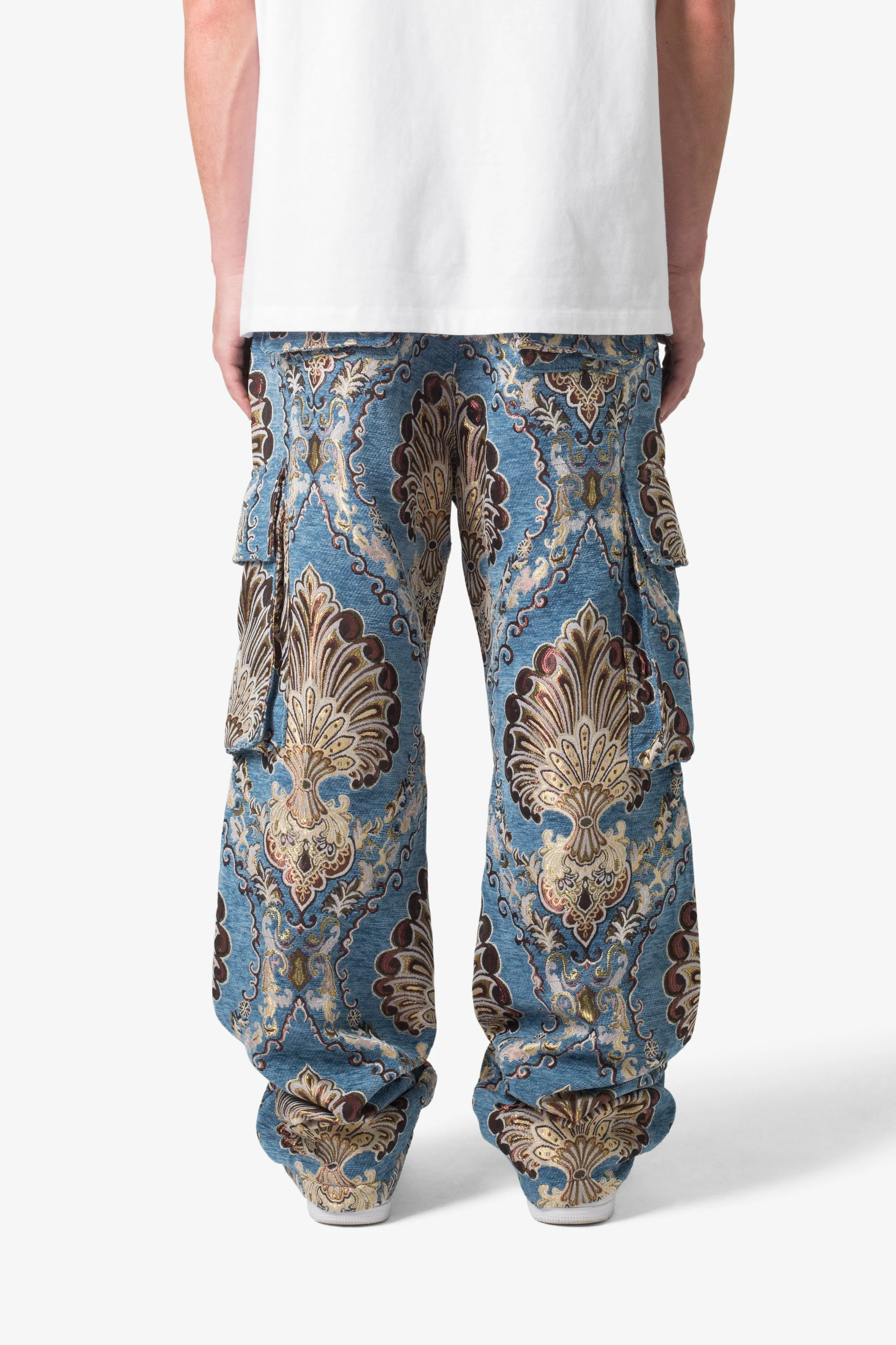 Ultra Baggy Jacquard Floral Cargo Pants - Multi Floral