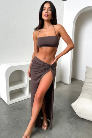 Victoria Maxi Skirt - Dark Brown