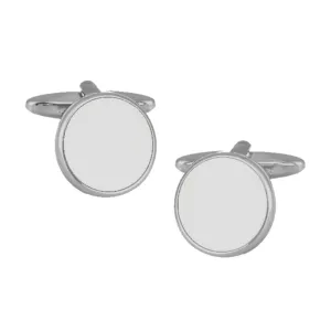 White Acrylic Round Hire Wear Cufflinks