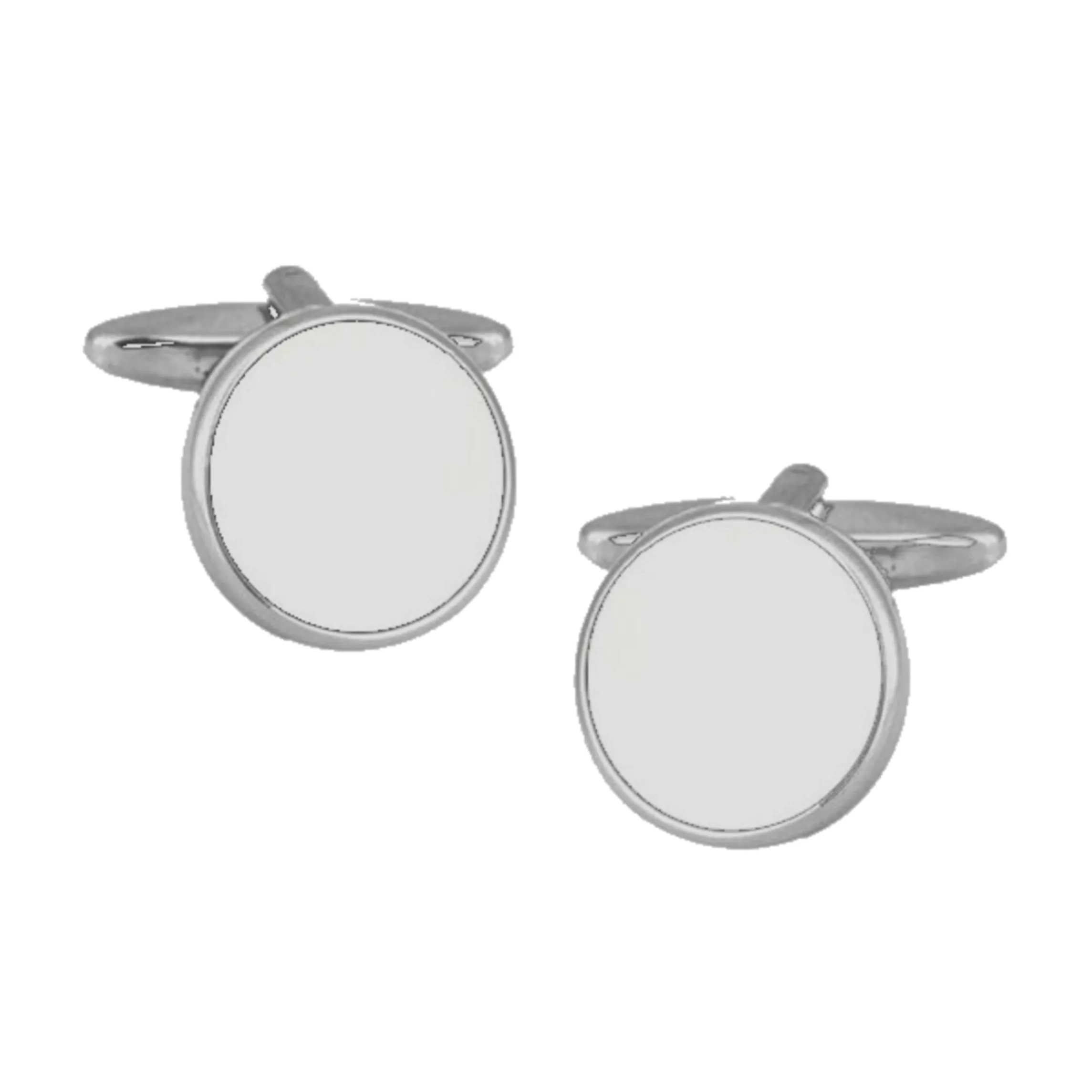 White Acrylic Round Hire Wear Cufflinks