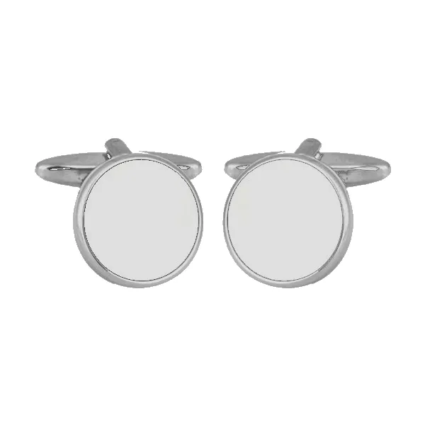 White Acrylic Round Hire Wear Cufflinks