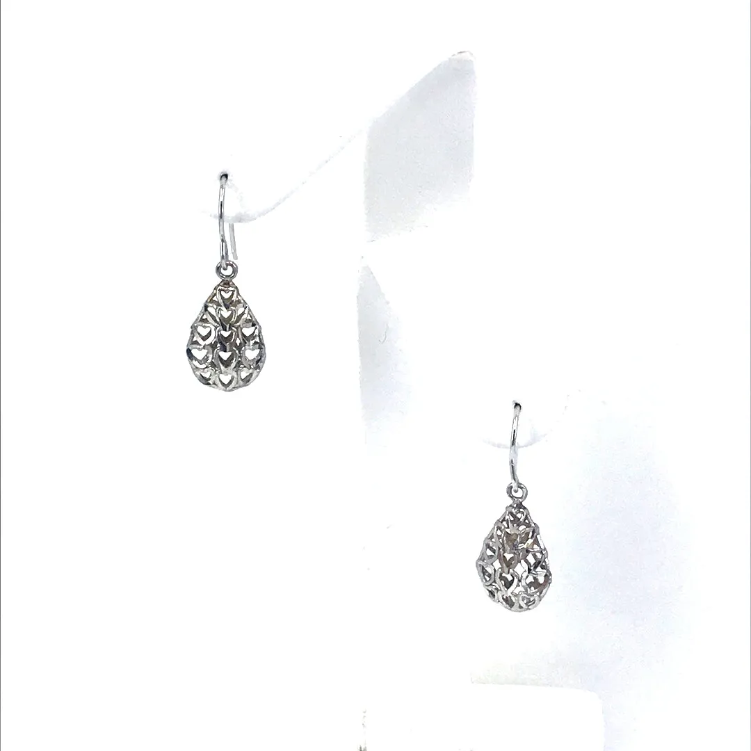 White Gold Teardrop Earrings
