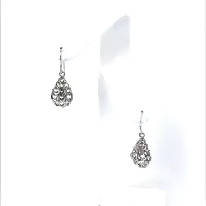 White Gold Teardrop Earrings
