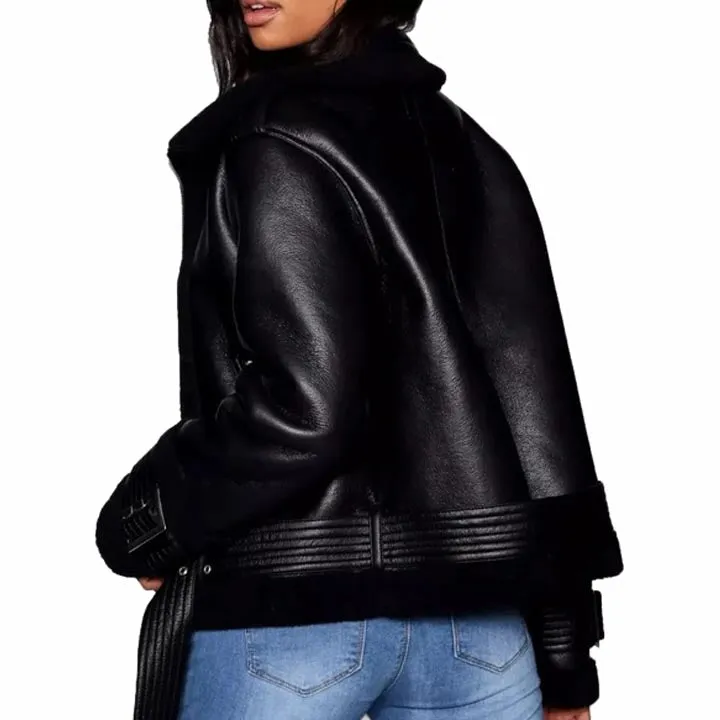Women B3 Bomber Shearling Fur Coat