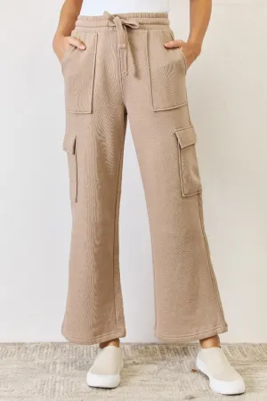 Women Risen High Waist Cargo Wide Leg Pants