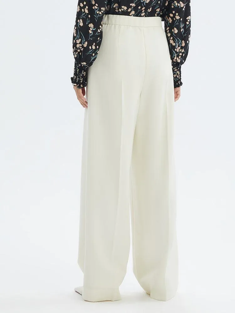 Wool High Waist Wide-leg Pants