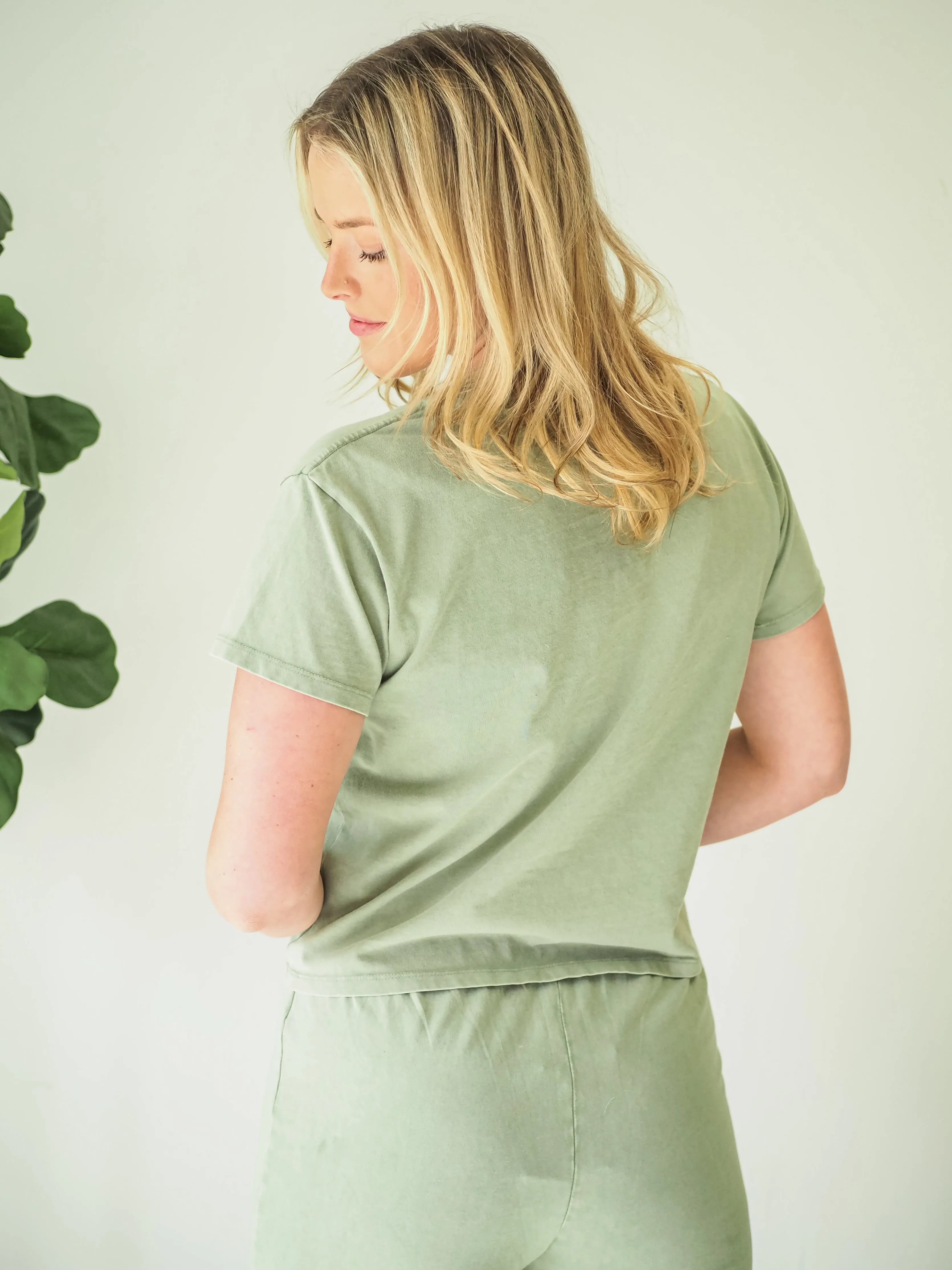 Z Supply Go To Washed Tee in Avocado
